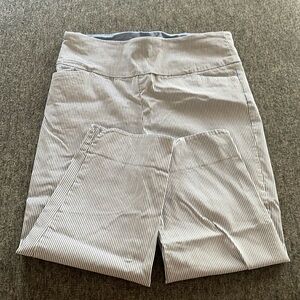 Blue and white striped pants, stretchy